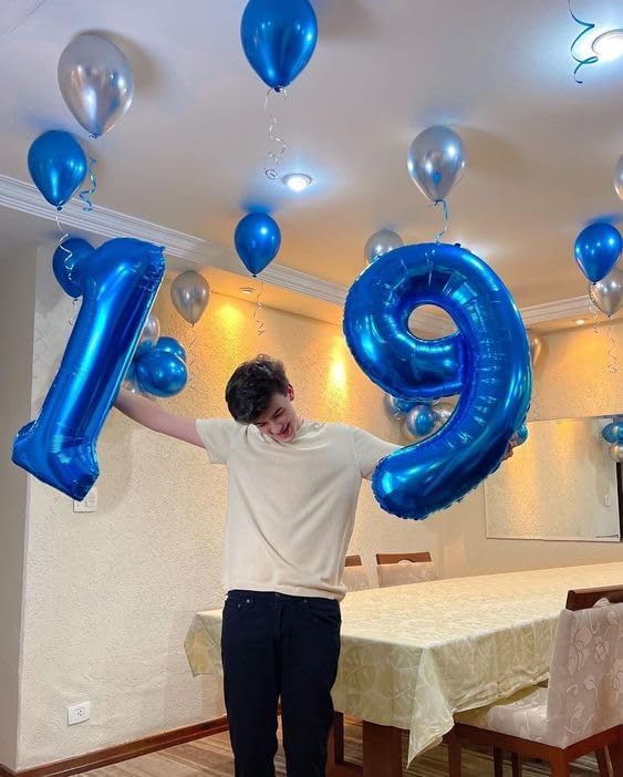 Number 90 Balloon by [Brand Name] - 40 Inch Navy Blue Birthday Decoration for 90th Celebration