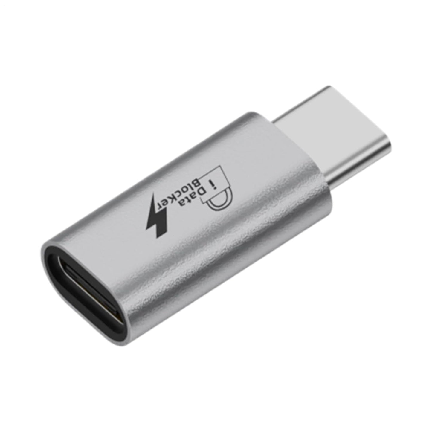 Generic 2.5x1.5cm USB Data Blocker, Aluminum Alloy Anti Juice Jacking Adapter Type-C to Type-C USB Protector Charging