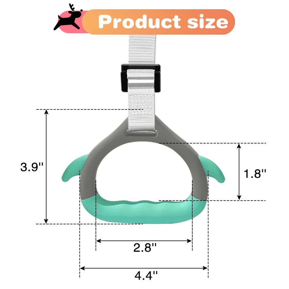 kechery Gymnastics Rings for Kid's Home Exercise, Pull up Rings with Adjustable Straps Load Bearing 800lb, Indoor Gym Anti -Slip Surface Design Rings(Green)
