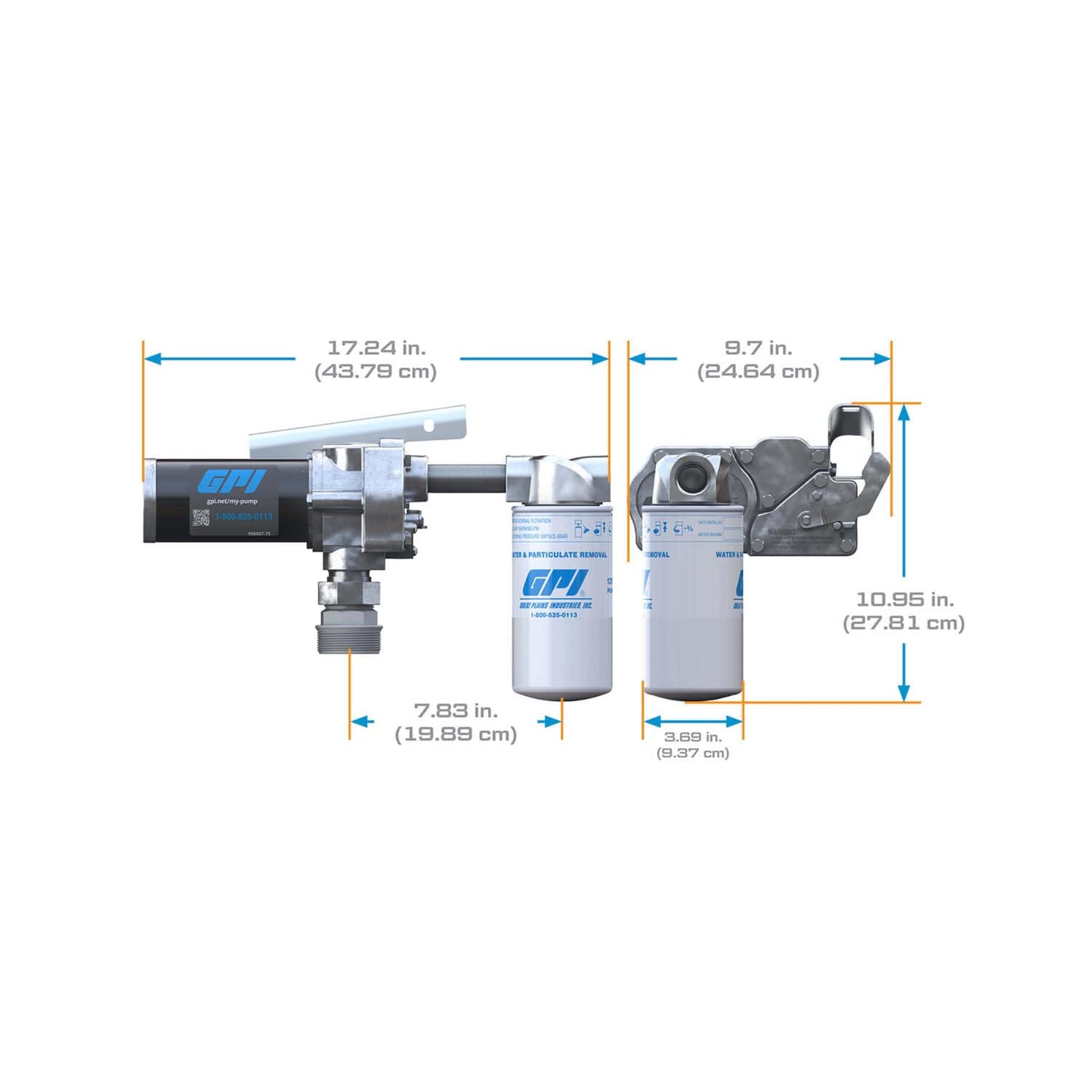 GPI - M-150 Series Fuel Transfer Pump, Automatic Shut-Off Nozzle with Filter Kit, 15 GPM, 12 Volt (110612-03)