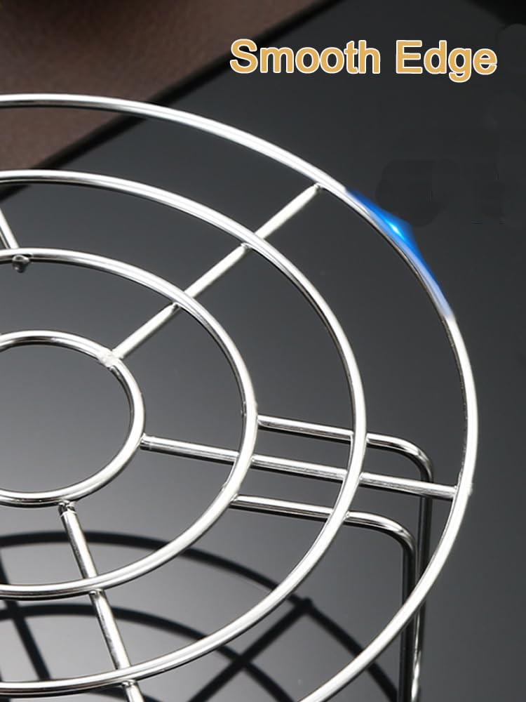 Turbokey Stainless Steel Rack Cross Wire Cooling Racks with Legs Dia 7.9" Steaming Cooling and Baking Barbecue Rack Fit for Air Fryer Instant Pot Pressure Cooker Canning (Height 1.8",7.9"/20cm)