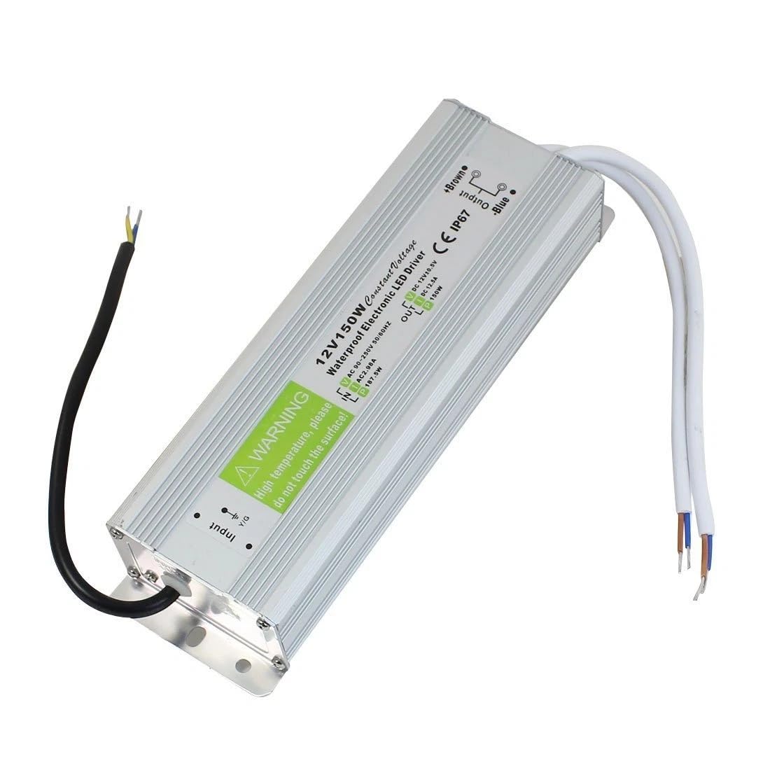 12V 12.5A 150W IP67 Waterproof Power Supply AC-DC Converter for CCTV Surveillance, LED Display, Outdoor Light and More