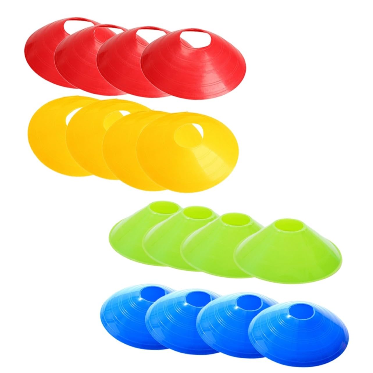 KESYOO 16 Pcs Soccer Training Disc Cones Football Marker Trays in Red Blue Green Yellow for Agility Drills and Outdoor Sports Practice