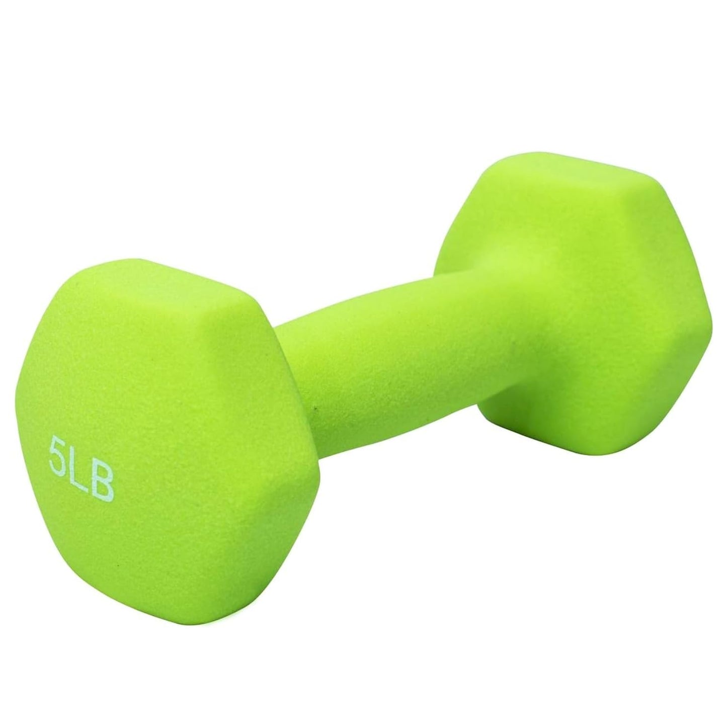 FUXION Neoprene Dumbbell Hand Weights, Sets of 2 with Multiple Weight Options, Hexagon Non-Slip Weights for Home Gym Yoga Pilates Workout, Green