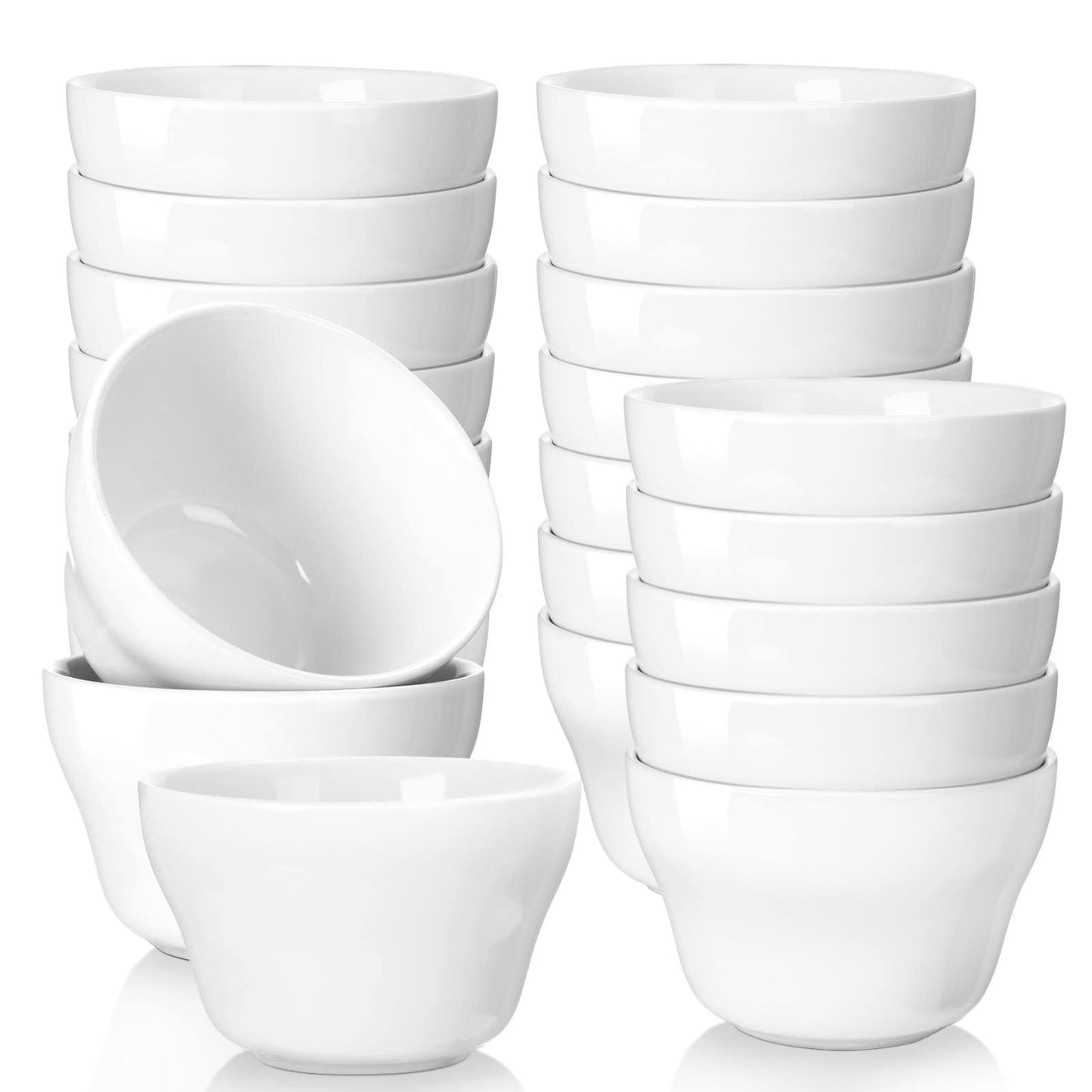 Patelai 12 Pcs 8 oz Porcelain Soup Cups Small White Dessert Bowls Broth Dip Cups for Ice Cream Dipping Sauce Bouillon Soups Side Dishes Salads Cereal Rice, Microwave and Dishwasher Safe
