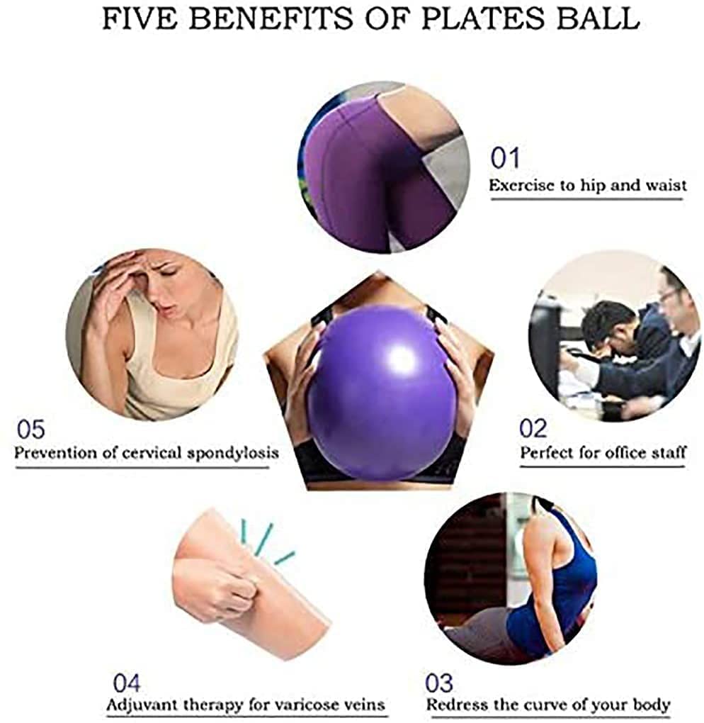 BAIMAN Mini Pilates Exercise Yoga Ball, 6 Inch Small Inflatable Exercise Yoga Ball,Core Training and Physical Therapy Equipment, with Pump(Black,6 Inch)