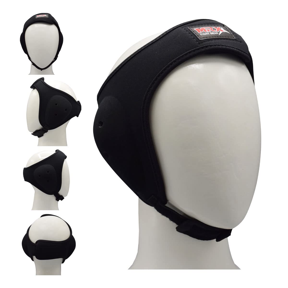 MRX MMA Ear Guards Kick Boxing Ju Jitsu Cage Wrestling Ear Protection Headgear with Adjustable Straps for Safe Head & Ear|Black
