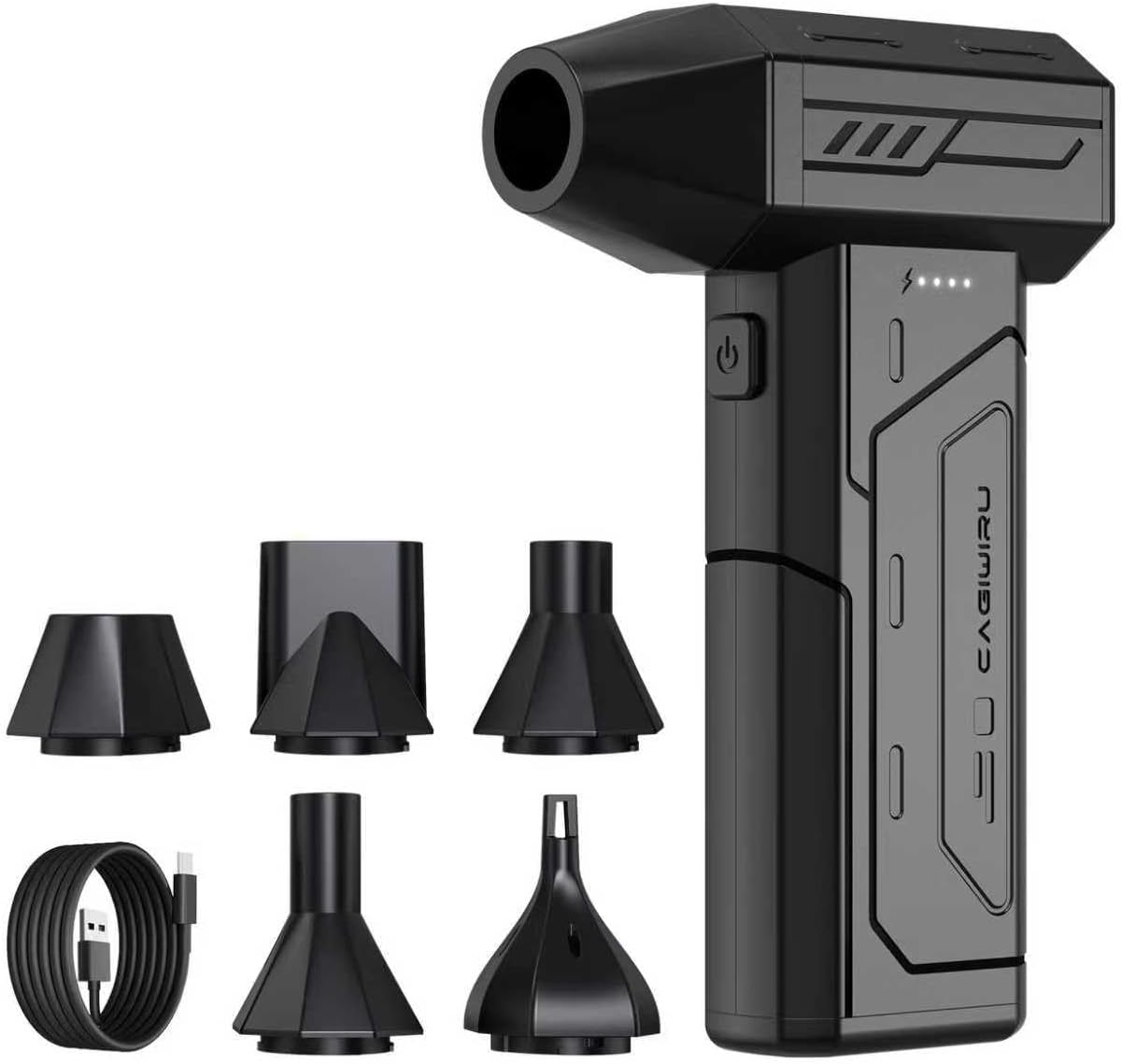 CAGIWIRU Duster,130000RPM Blower,3 Compressed Air Super Power Cordless Air Duster,Rechargeable Brushless Gear