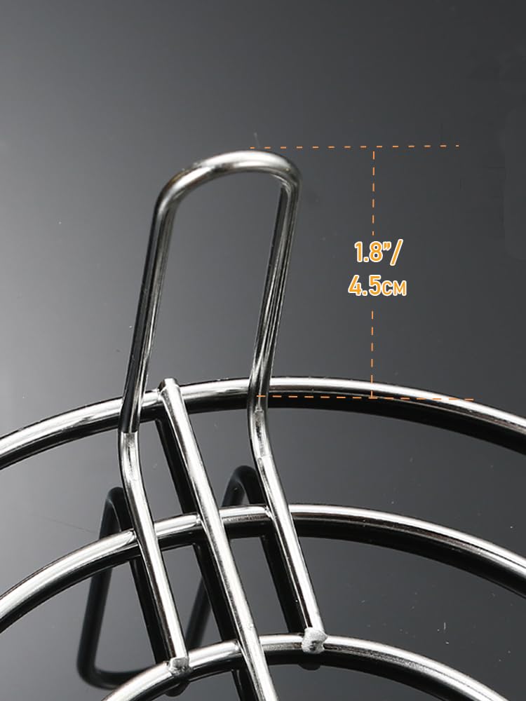 Turbokey Stainless Steel Rack Cross Wire Cooling Racks with Legs Dia 7.9" Steaming Cooling and Baking Barbecue Rack Fit for Air Fryer Instant Pot Pressure Cooker Canning (Height 1.8",7.9"/20cm)