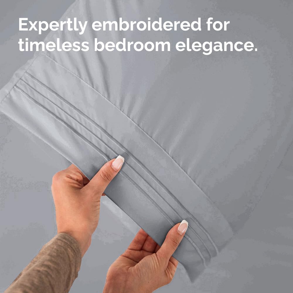 Queen Pillow Cases by [Brand Name] - Ultra Soft Hotel Quality Covers | Wrinkle-Free & Fade Resistant - Steel Blue, Set of 2