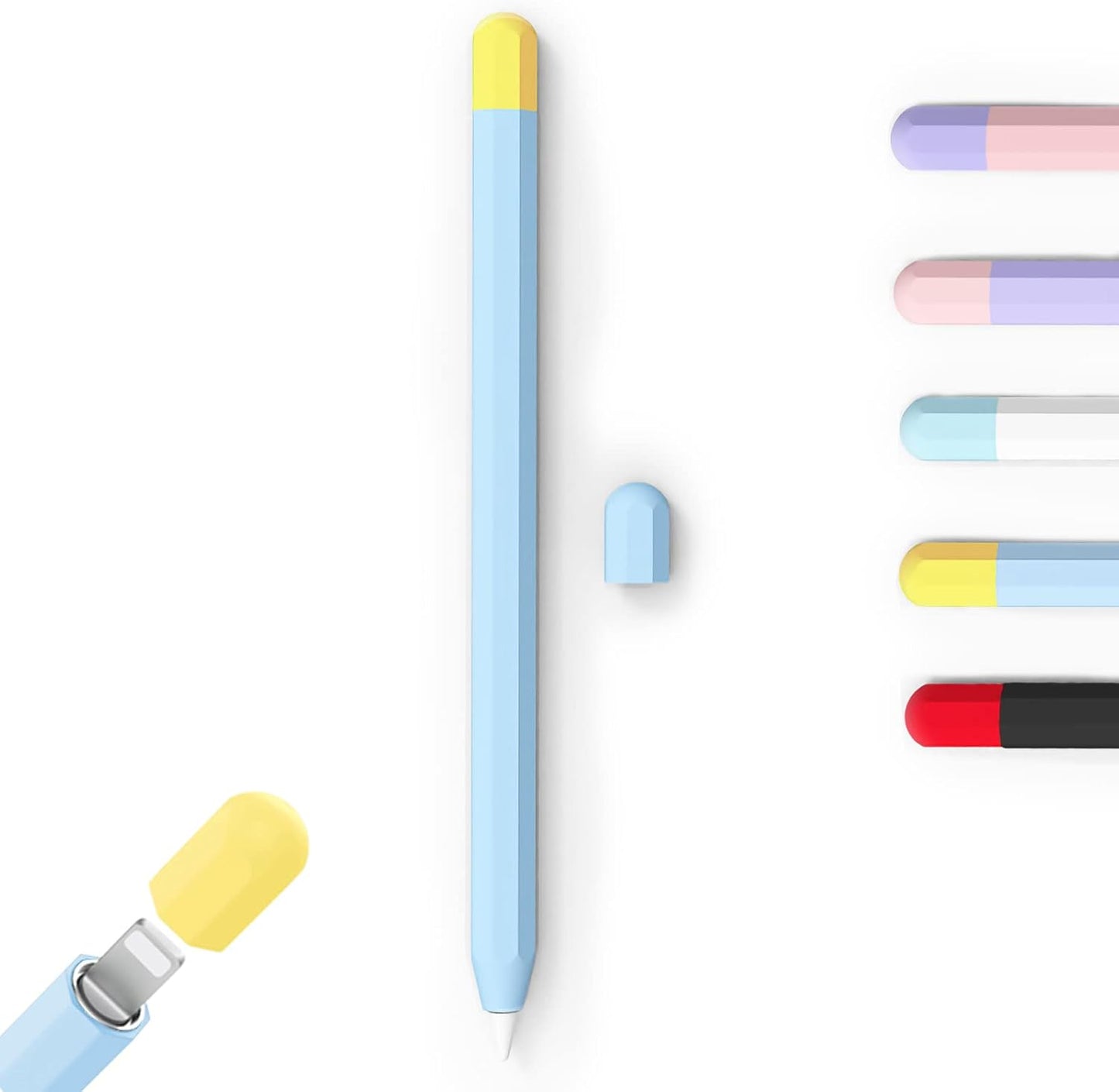 KELIFANG 1st 2 12.9/10.5/9.7 inch, Silicone Case Sleeve Cover Compatible Apple Pencil Generation, Protective Skin