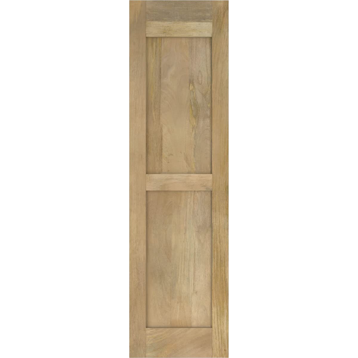 15"W x 48"H Americraft Two Equal Raised Panel Exterior Real Wood Shutters (Per Pair), Unfinished
