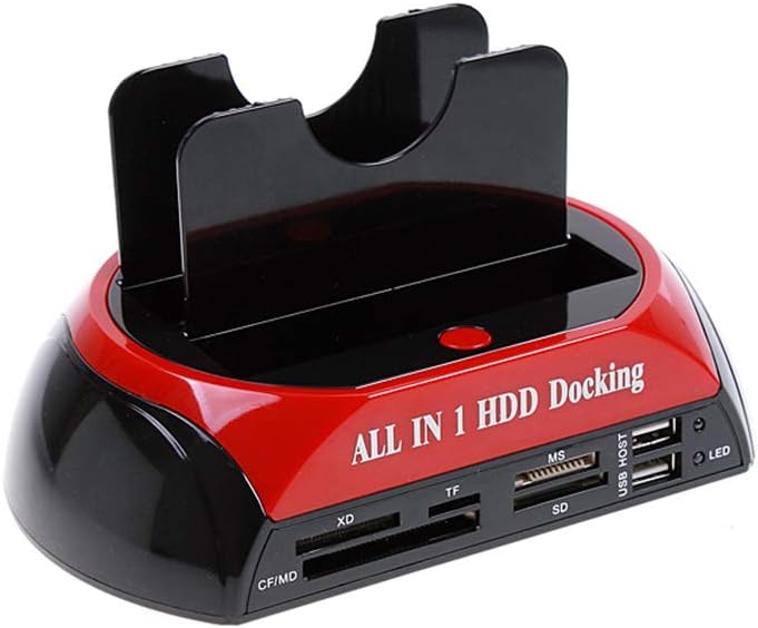 Karlak 2.5/3.5 inch Multifunctional Hard Disk Base IDE/SATA Mobile Hard Disk Base Dual-bay HDD Docking Station US Plug