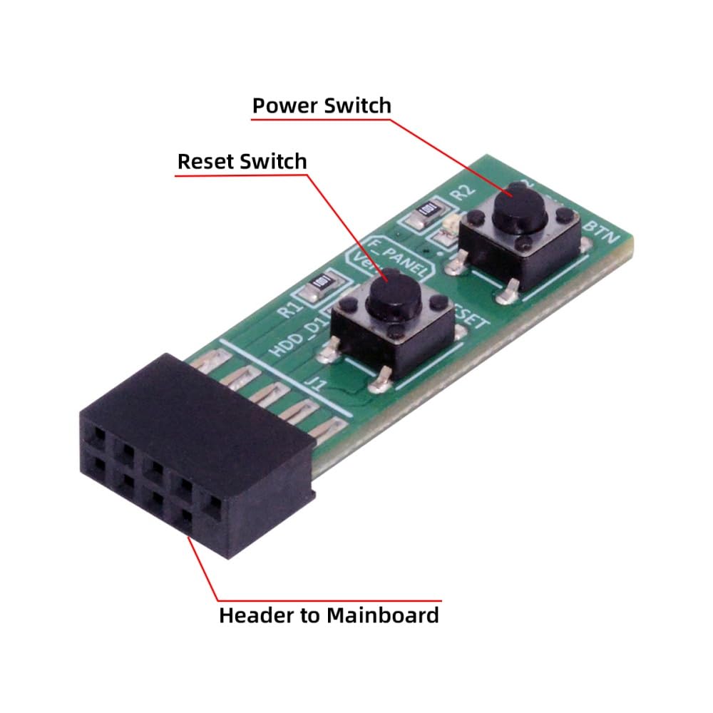 Reset 9Pin cablecc Power Jumper Mainboard Power Starter Board for Computer Switching Board Adapter with Button