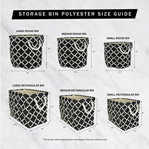 DII Polyester Container with Handles, Lattice Storage Bin, Small, Teal