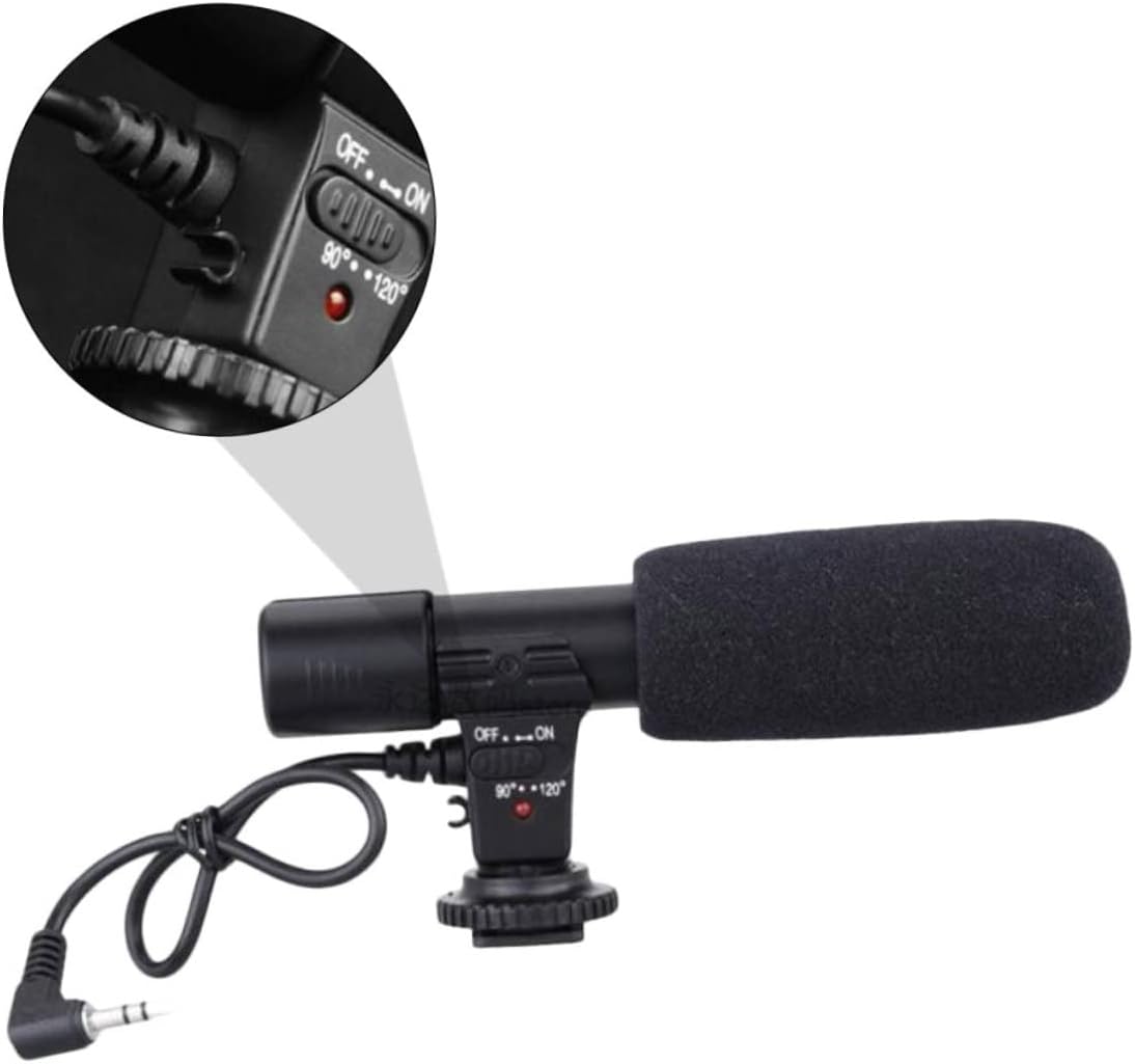 KONTONTY 1pc Interview Microphone for Camera Camcorder and Phone Lightweight Design Compatible Devices for Vloggers