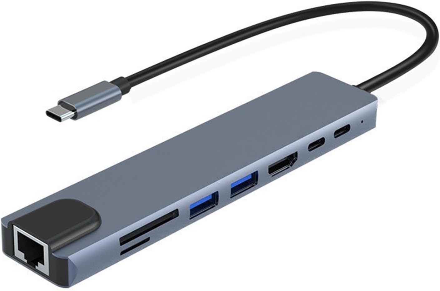 Lovskoo 8 1 3.0 4K 3.0/2.0, RJ45, 100W USB Hub in Multi USB Splitter USB Port Extender Hub with SD/TF Card Slot, HDMI