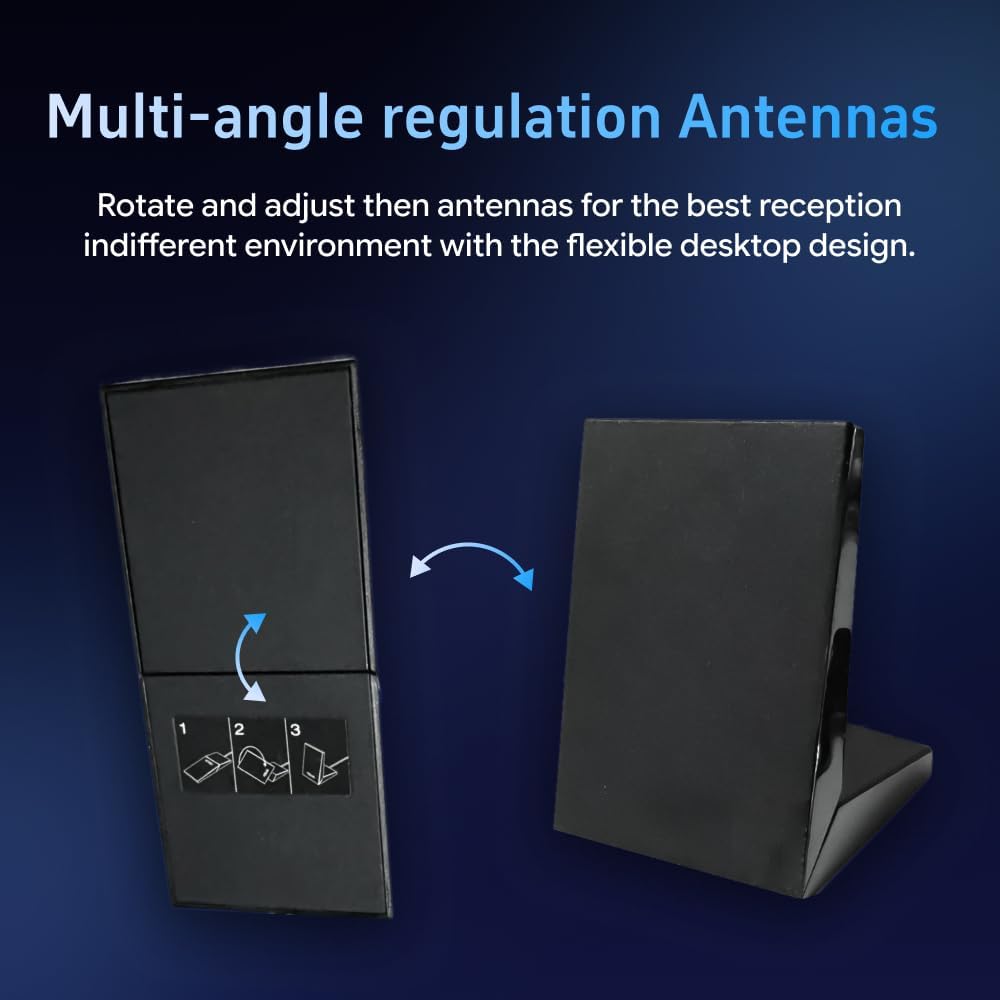 XLQJVPO 2T2R 2.62ft Antenna Dual Band Wi-Fi Moving Antenna with Extension Cable for PC Desktop Computer Motherboard
