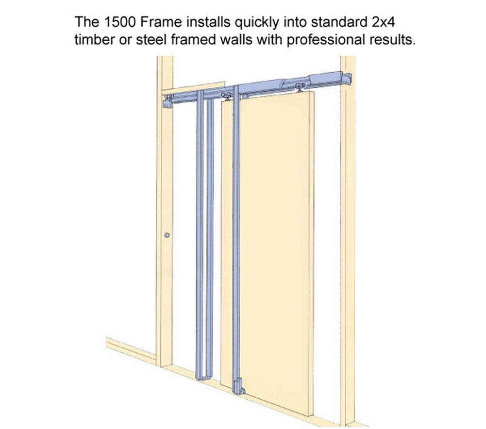 SARTODOORS Quadro 4117 | Interior French Single Pocket Door with Frosted Glass, MDF, 18x80, White, Modern Style | Hardware Included