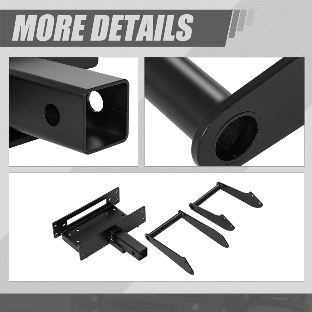 RUGCEL WINCH Cradle Winch Mount Mounting Plate 20000 Lb Capacity Winch Mounting Hitch Receiver Recovery Winches Foldable,for Tank Series 20,000-lb Winches Only.