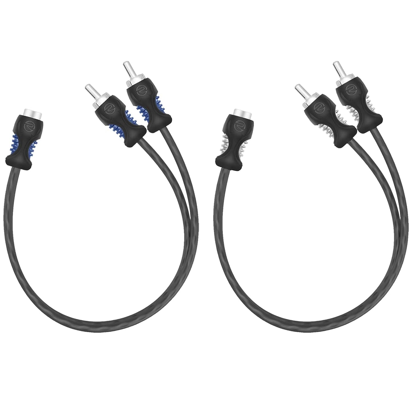 R1F2M 99.99% 1 2 1ft 2 Pack RECOIL Oxygen Free Copper Female to Male RCA Y Adapter Car Audio Splitter Connectors