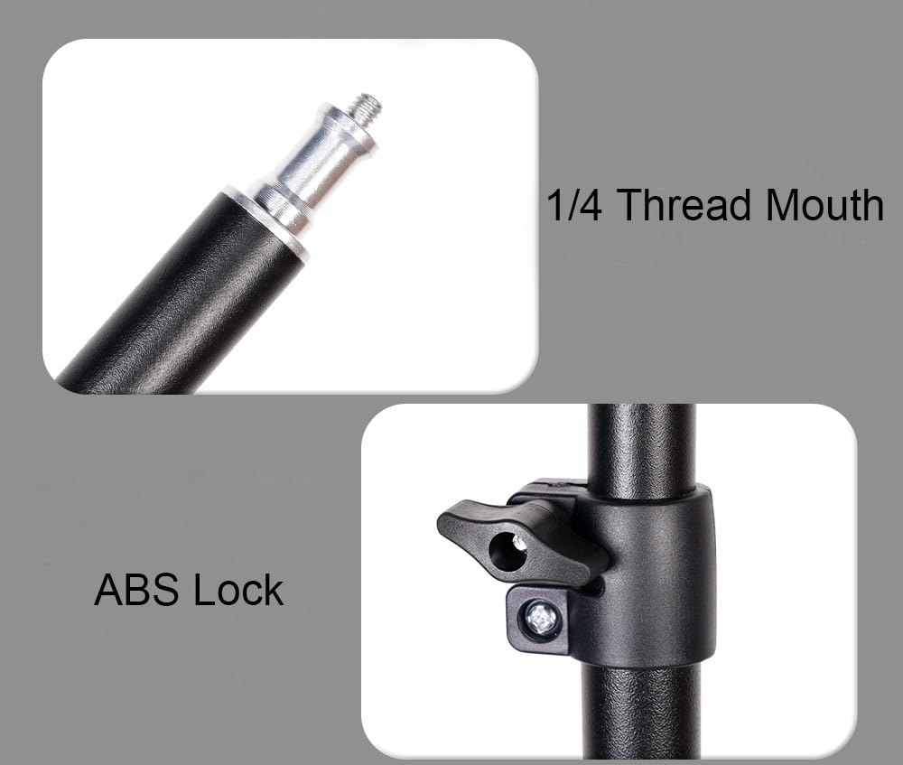 LSYRIA 18"-23" 1/4" 2kg Camera Desk Mount with C Clamp, Adjustable Desktop Light Stands with Ball Heads Cold Shoe