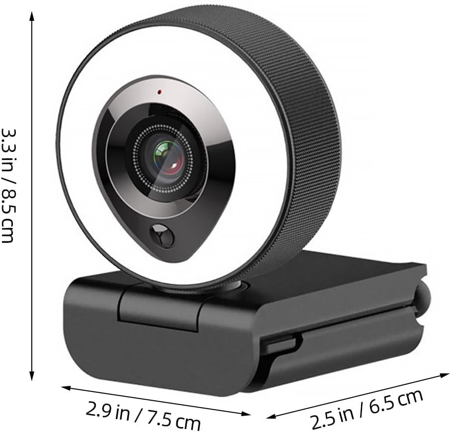 DOITOOL 4k Auto-Focusing USB Webcam with Fill Light and Mic, High Definition Computer Camera for Live Streaming, Video