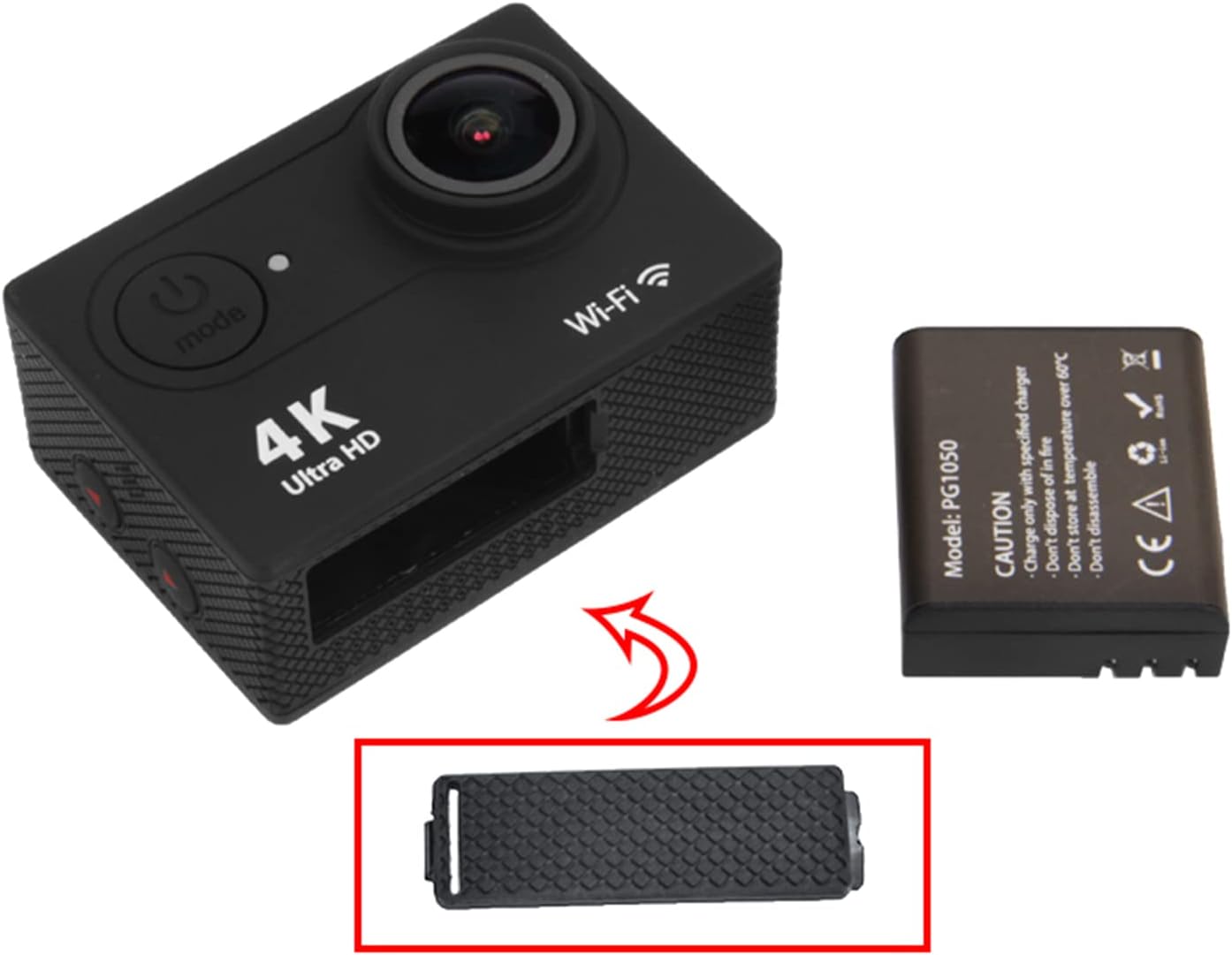 MAJIAOFANG H9 H9R Battery Side for Camera Replacement Protective Battery Compartment
