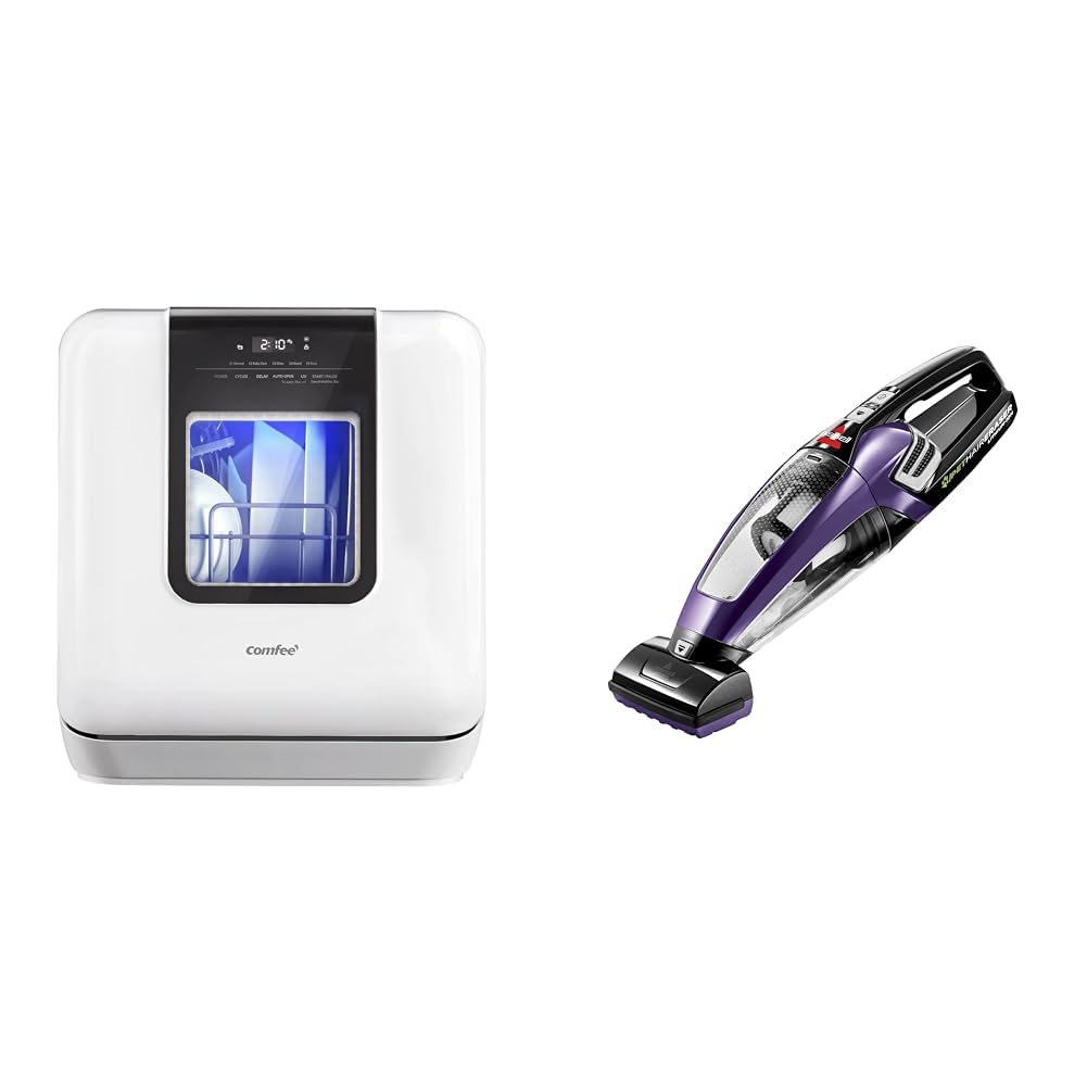 COMFEE' Countertop Dishwasher & Bissell Pet Hair Eraser Lithium Ion Cordless Hand Vacuum, Purple
