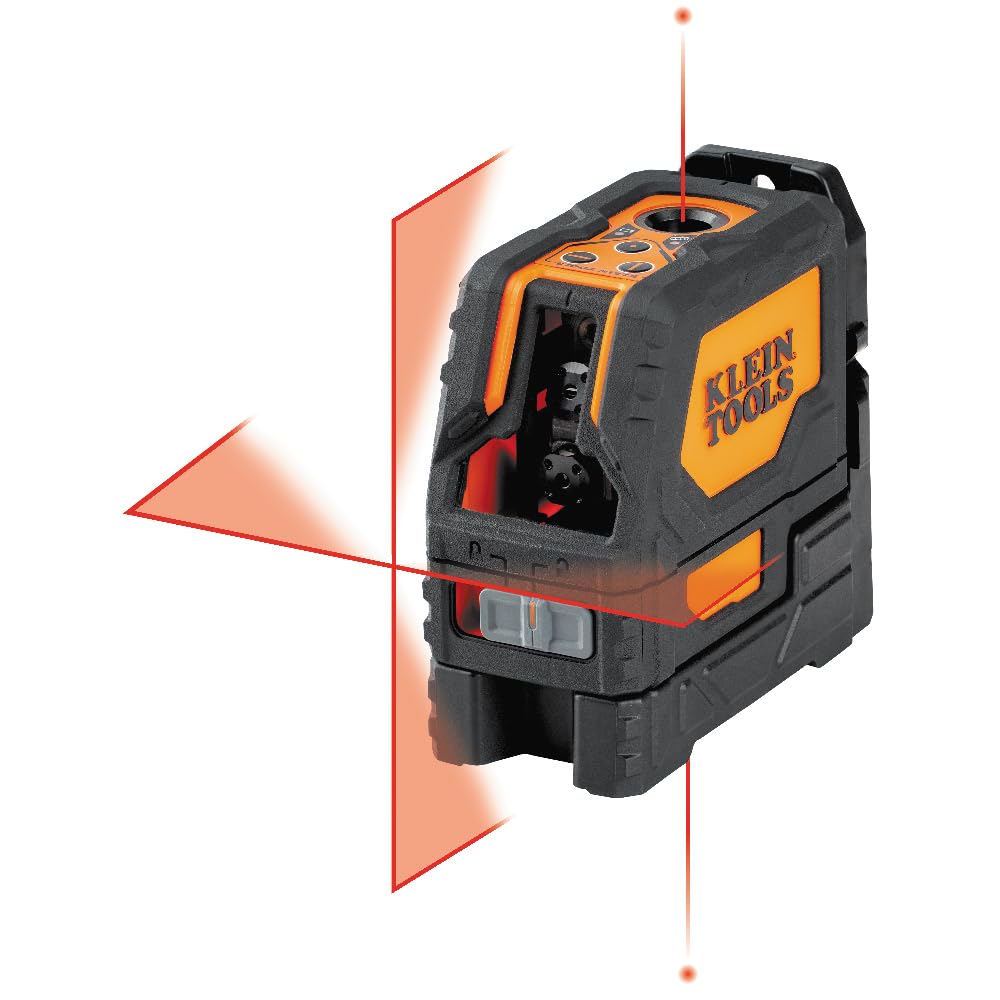 Klein Tools 93LCLS Self-Leveling Class II (≤ 1mW) Laser Level with Bright Red Cross Lines and Plumb Spot, Magnetic and Ceiling Clamp Mounting