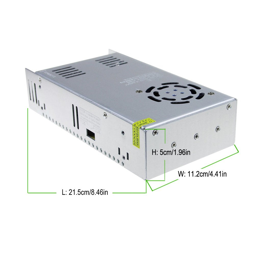 ALITOVE DC 24V Power Supply Universal Regulated Switching 15A 360W Transformer Adapter LED Driver 110V/220V AC Input for LED Strip, CCTV Camera System, Radio (5 Pack)