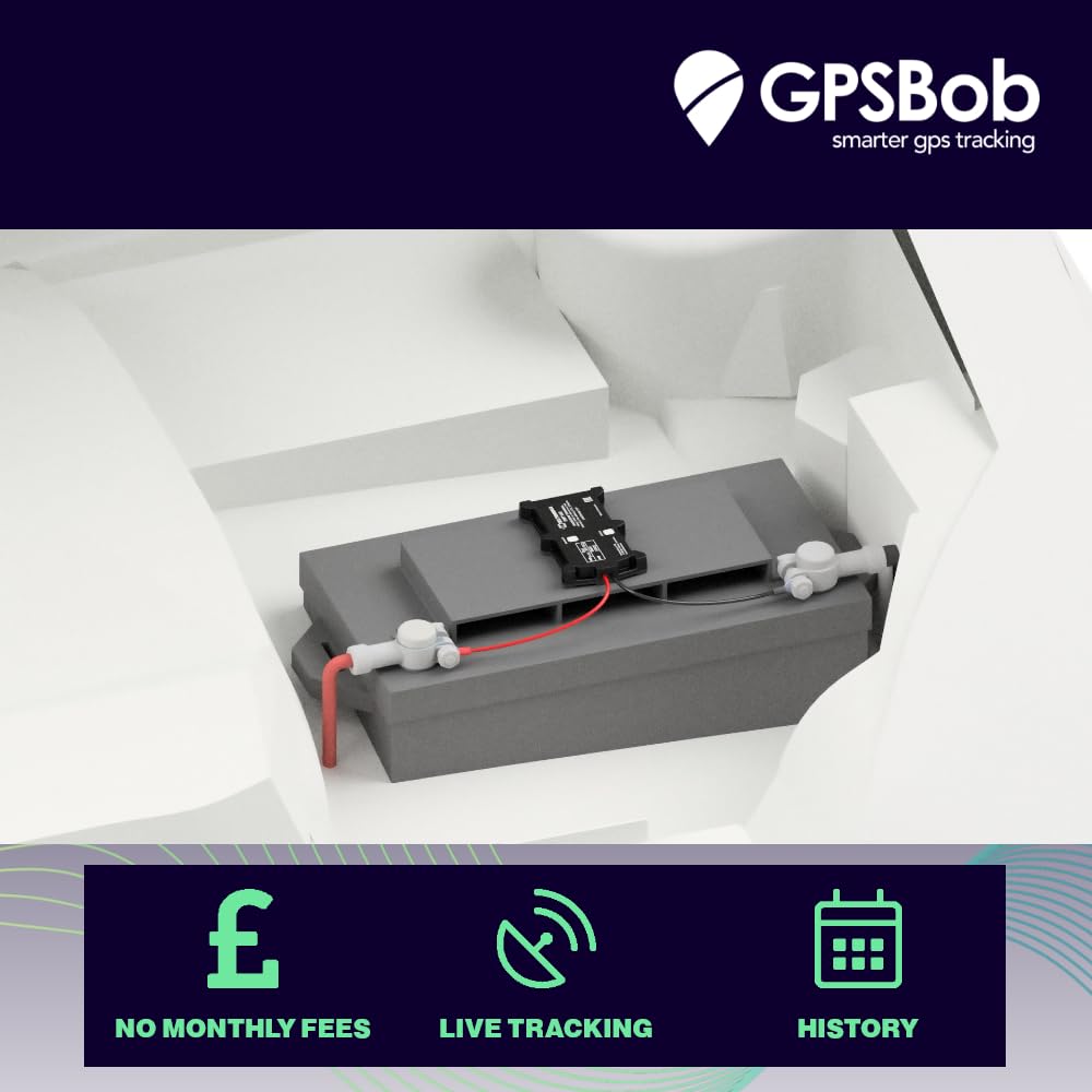 GPSBob 5 Year 4G 12/24v Wired GPS Tracker, All Inclusive, No Monthly Fees, No Subscriptions, One Off Fee, 5 Years Service Included, Car, Van, Truck, Caravan, RV, Plug and Play