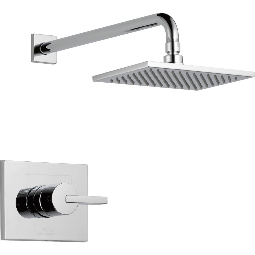 Delta Vero 14 Series Rain Shower Faucet Set, Chrome Shower Head and Handle Set, Valve Trim Kit, Chrome T14253-WE (Valve Not Included)