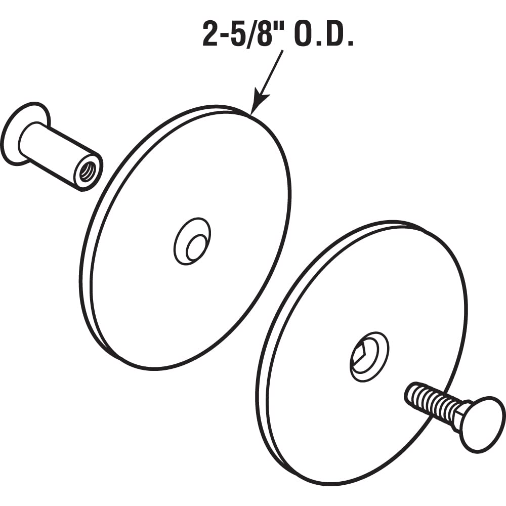 Prime-Line U 10677 Steel Door Hole Cover Plate, Stainless Steel (Single Pack)