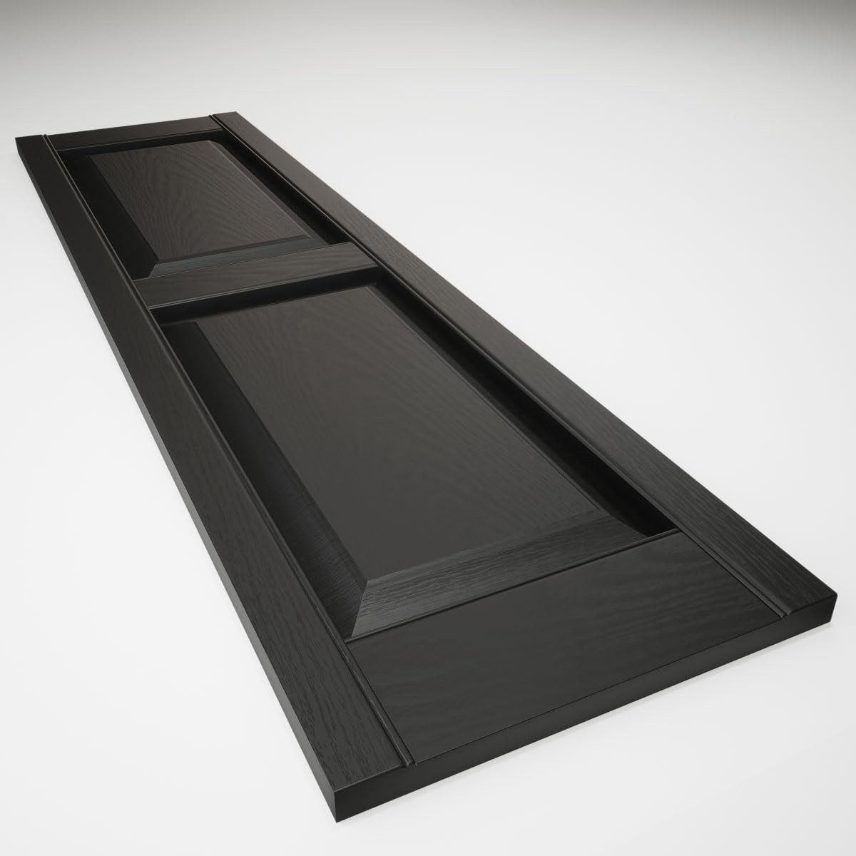 Ekena Millwork Lifetime Vinyl LP2S14X06300BL Standard Two Equal Panel Vinyls, Raised Panel Vinyl Shutters, w/Installation Shutter-Lok's & Matching Screws (Per Pair), 14.75"W x 63"H, Black