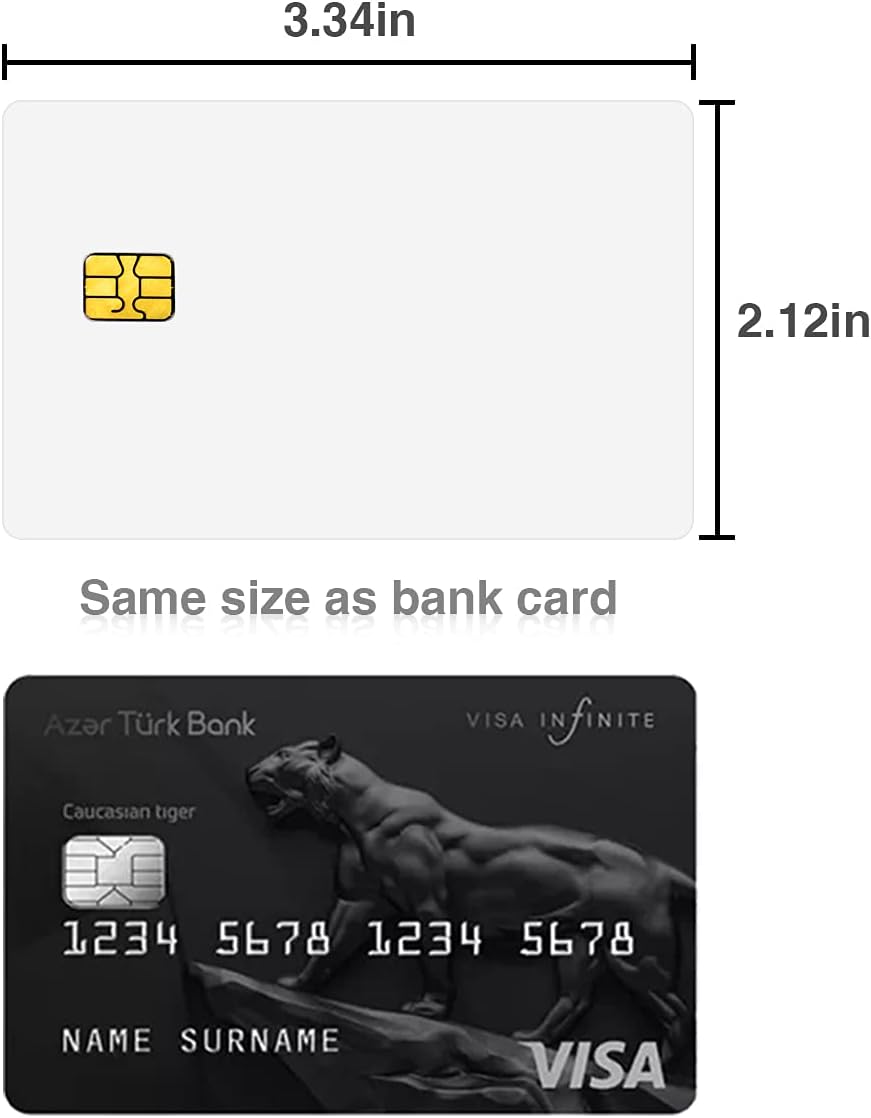 100Pack-SLE4442 2 SLE4442 Chip Cards w/Hico Track mag Stripe Blank Smart Contact IC Card Cards White Sublimation