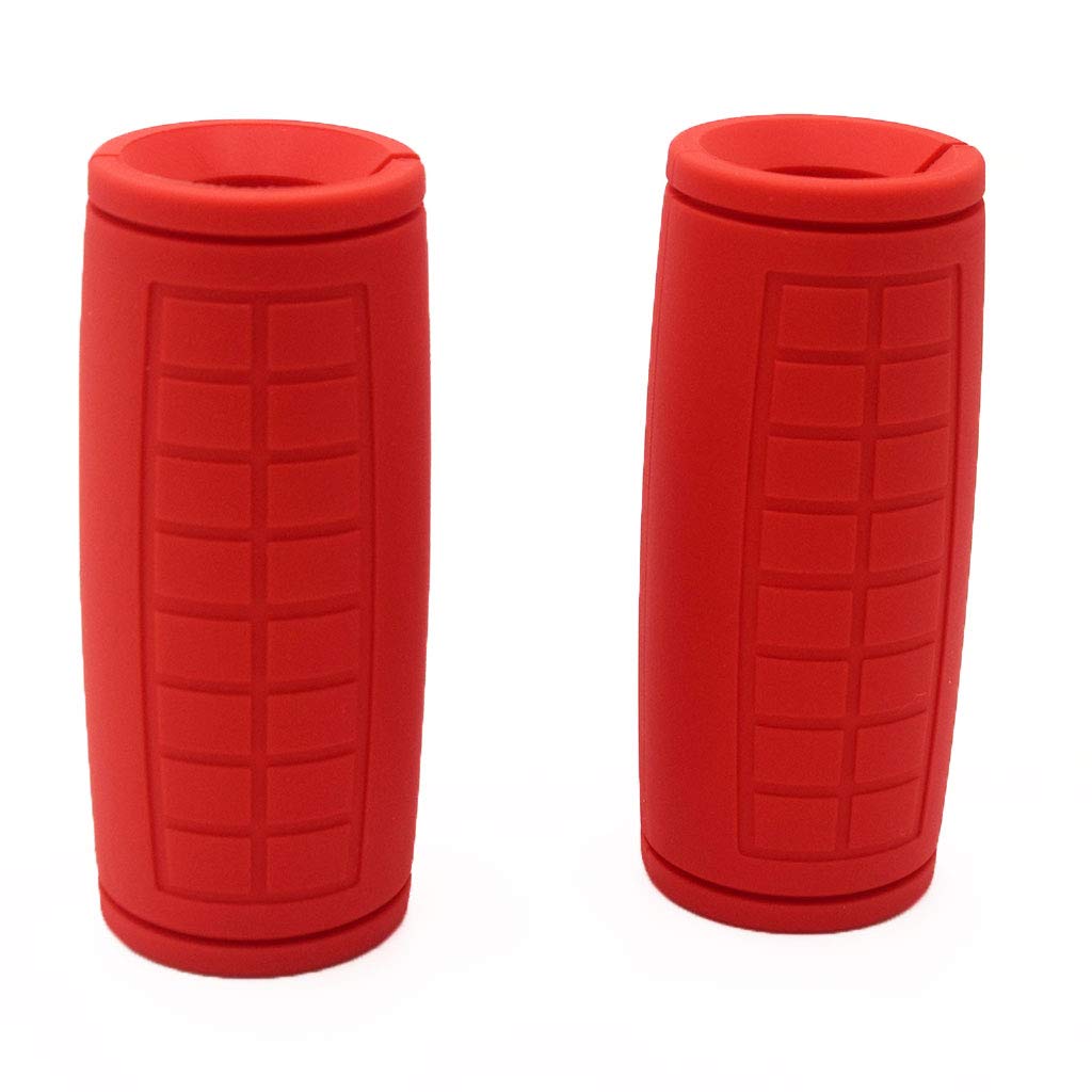 qibylift Pull Up Thick Bar Adapter, Weight Grips Bar Fit for Standard Barbell - Dumbell Handles, Silicone Rubber Barbell Grips for Weight Lifting Cable Attachments & Fitness Training (Red)