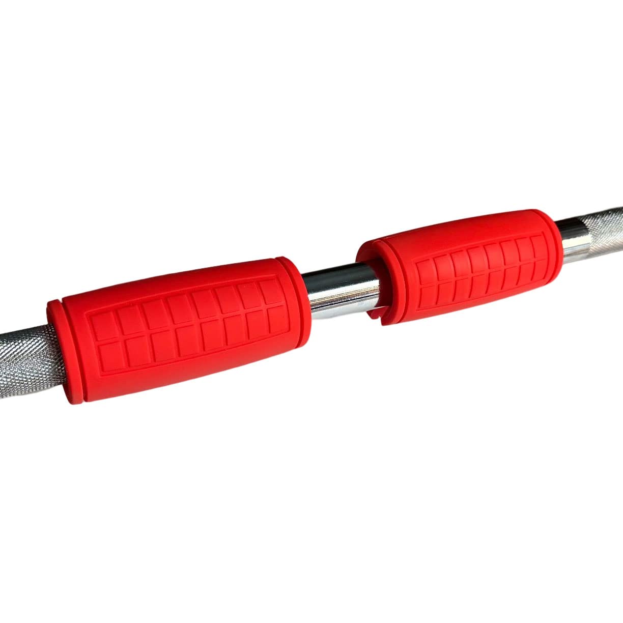 qibylift Pull Up Thick Bar Adapter, Weight Grips Bar Fit for Standard Barbell - Dumbell Handles, Silicone Rubber Barbell Grips for Weight Lifting Cable Attachments & Fitness Training (Red)