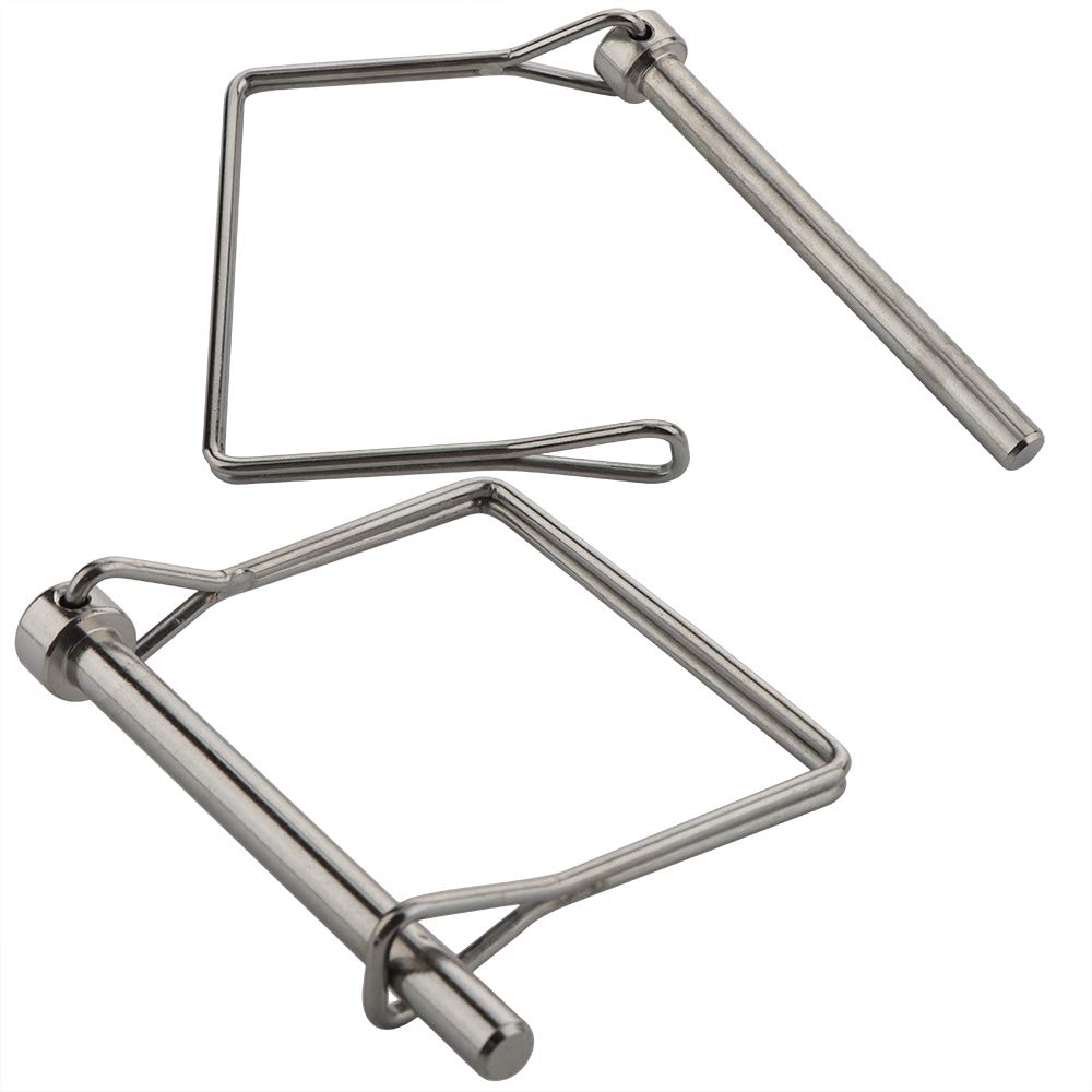 2 Pack Extended Square Safety Coupler Pin 1/4" x 2-3/4"(6.3mm x 70mm), Full Marine Grade 316 Stainless Steel Heavy Duty Shaft Locking Pin