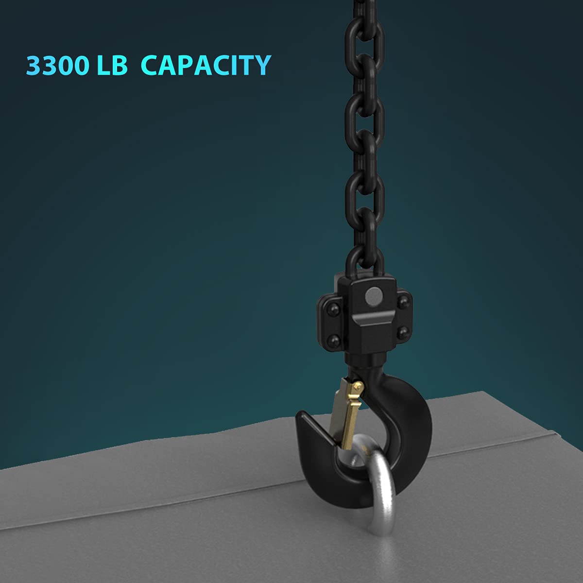 Amarite Lever Chain Hoist, 1.5 Ton / 3300 lbs Capacity, 10ft G80 Chain, Manual Ratchet Hoist for Lifting, Pulling and Binding Heavy Loads