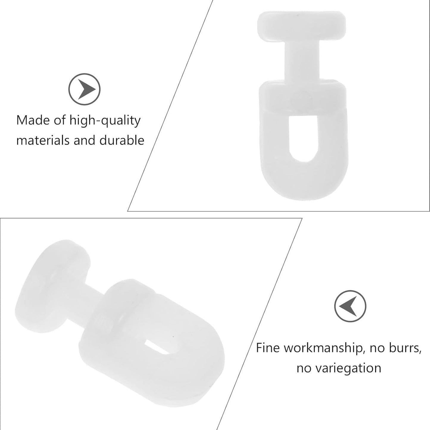 Uonlytech Curtain Track Rollers - 200Pcs Smooth Sliding Pulley Carriers for Drapes & Shower Curtains