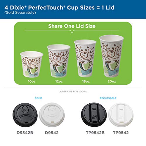 Dixie PerfecTouch 20 oz Paper Coffee Cups by GP PRO, Coffee Haze Design, 500 Count (25 Disposable Cups Per Sleeve, 20 Sleeves Per Case), 5320CD
