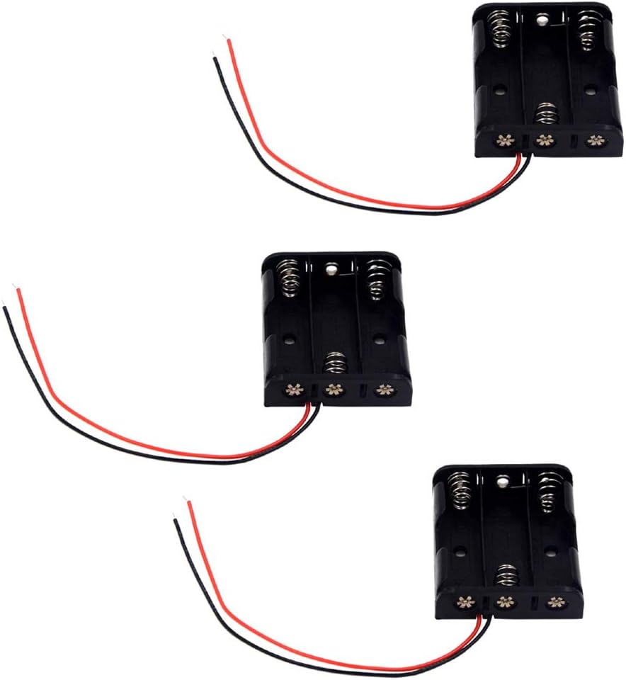 LampVPath (Pack 3 3 3 of AA Battery Holder with Leads, AA Battery Holder with Wires
