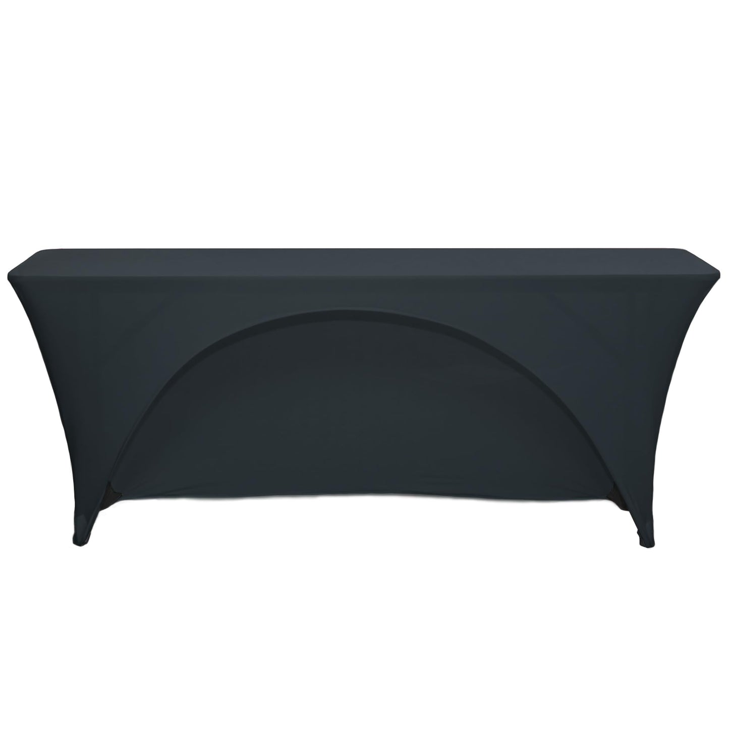 YOUR CHAIR COVERS - Spandex 6 Ft x 18 Inches, Narrow Classroom Open Back Rectangular Training Stretch Tablecloth - Black