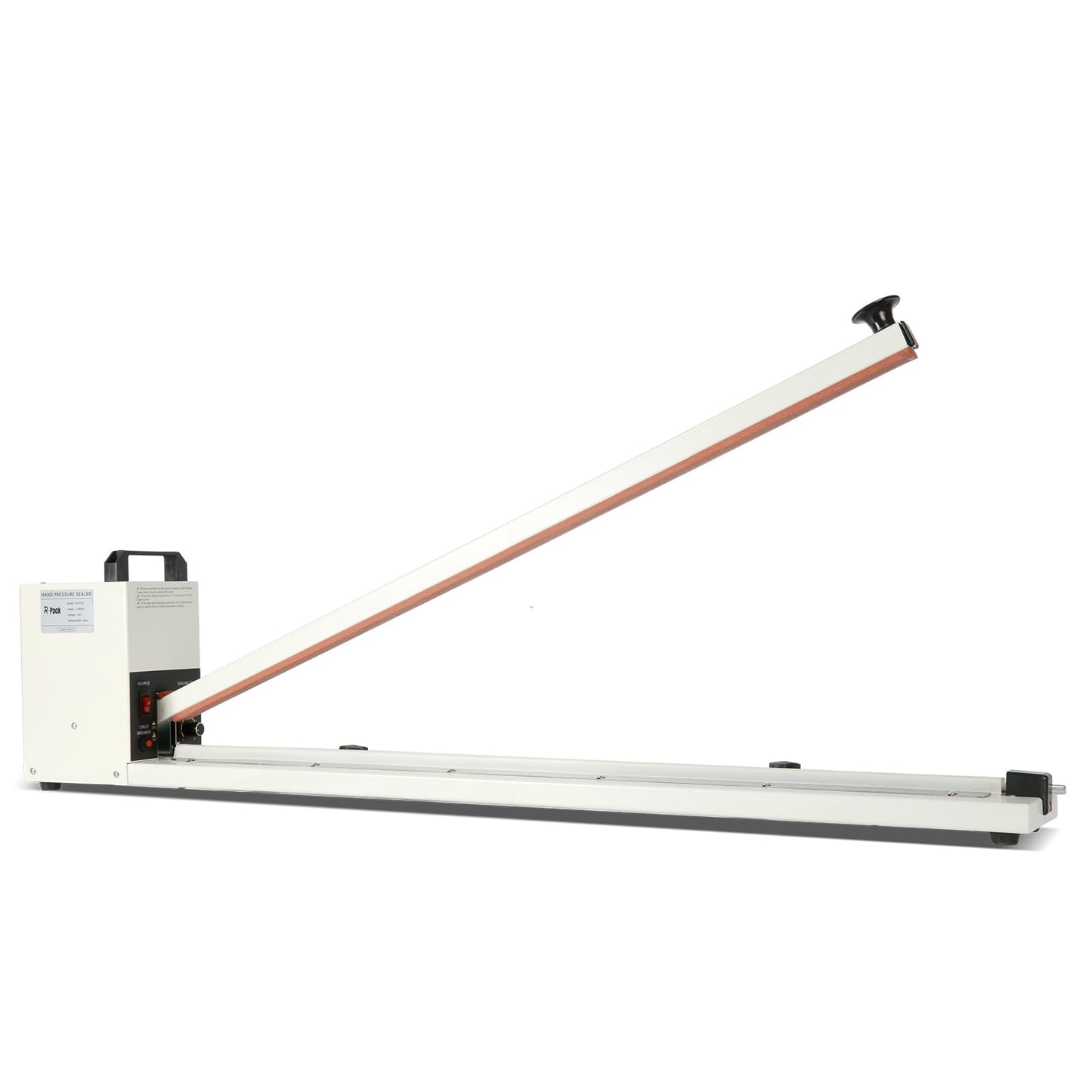 R-PACK Impulse Heat Sealer with Seal bar, Heavy-Duty Bag Sealing & Cutting Machine, 8mm Sealing Width, 1 Extra Replacement (white, 36 inch)