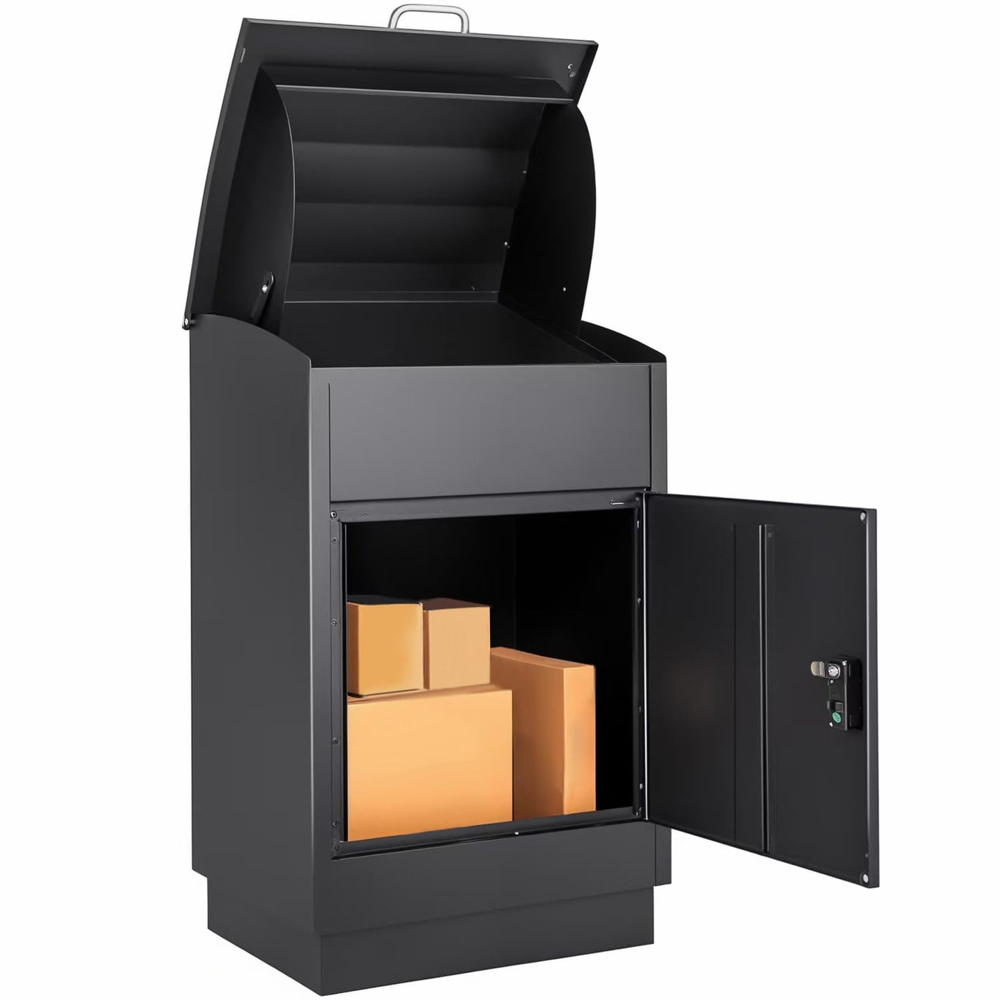 Feliluke Large Outdoor Package Delivery Box, Heavy-Duty Metal Parcel Drop Box, Waterproof & Anti-Theft, Secure Lockable Mailbox for Porch, Curbside & Business Use