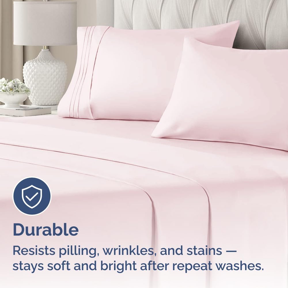 Skiennix Queen Pillow Cases Set of 2 | Ultra Soft Hotel Quality, Wrinkle-Free & Fade Resistant - Lavender Pink