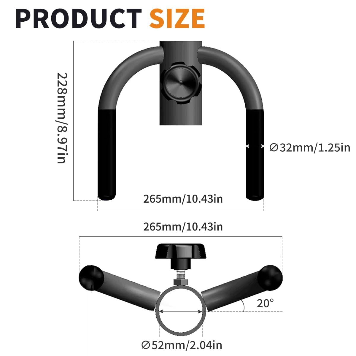 CYBEOE Landmine Handle (550LB Max) T Bar Row Attachment with Zero-Slip Lock, Heavy Duty Barbell Row Attachment for 2 Inch Olympic Bar, Pro TBar Row Handle, Landmine Row Attachment