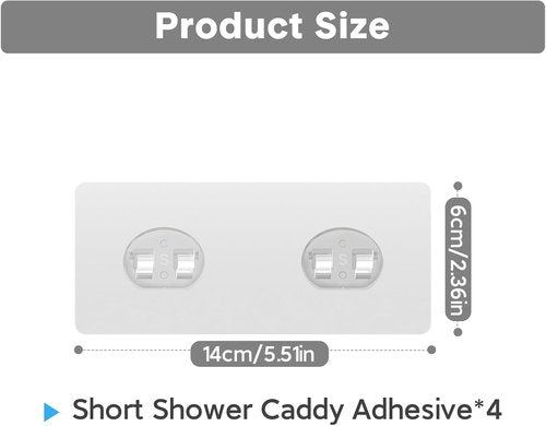 Lsnisni Shower Caddy Adhesive Hooks - Strong Waterproof Strips for No-Drill Bathroom & Kitchen Storage | 4 Pack
