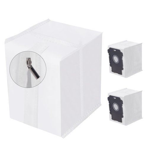 3 Pack Vacuum Bags Replacement for iRobot Roomba i7, i7+, i3, i3+,j7, j7+, s9, s9+, i1+,i4, i4+, i5,i6, i6+, i8, i8+ plus Reusable I Robot Zipper i,s,j Series Automatic Dirt Disposal Clean Dust Bag